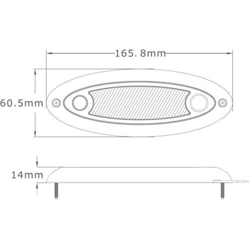 TRALERT® LED binnenverlichting zonder schakelaar 16cm.  | 12-24v | 4500K