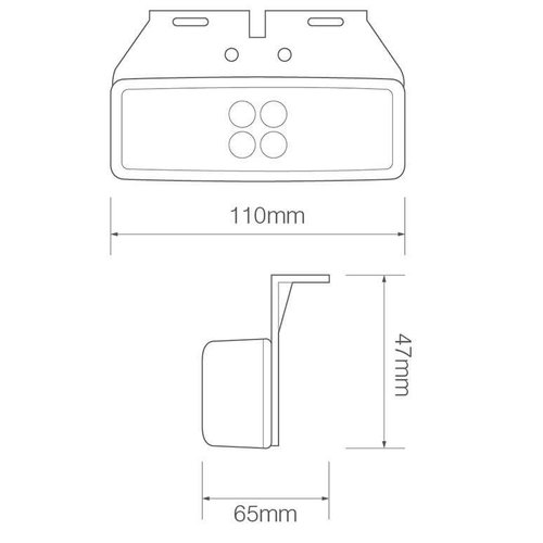 LED Autolamps  LED markeringslicht rood  | 12-24v | 20cm. kabel