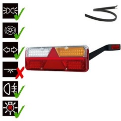 Rechts | LED-Lampen-Anhänger | dynamische Blinken | 9-36V | 200cm. Kabel