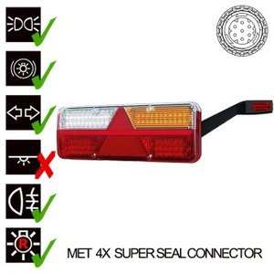 Fristom Rechts, LED-Lampen-Anhänger, dynamische Blinken, 9-36vv, 7Pin, Superseal