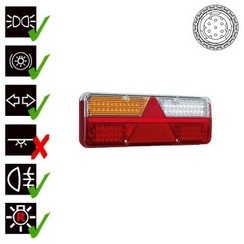 Links | LED trailerlamp | dynamisch knipperlicht  | 9-36v | 7-PIN