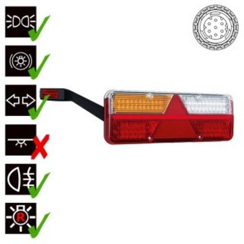 Fristom Links | LED trailerlamp | dynamisch knipperlicht  | 9-36v | 7-PIN