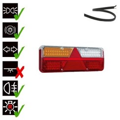 Links | LED trailerlamp | dynamisch knipperlicht  | 9-36v | 200cm. kabel