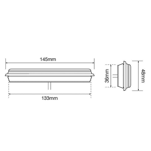 LED Autolamps  LED rem/achterlicht slimline inbouw  | 12-24v | 0,18m. kabel