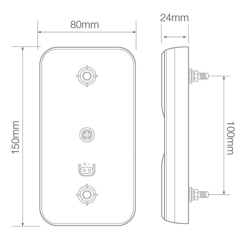 LED Autolamps  Stop/achterl./richtingaanw./reflector (paar)