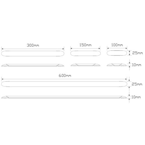 LED Autolamps  LED interieurverlichting excl. schakelaar 15cm. chroom 24v koud wit