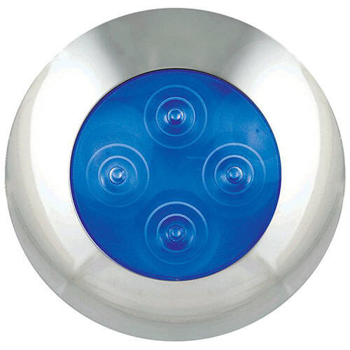 LED Autolamps  LED interieurverlichting blauw, chromen rand  12v