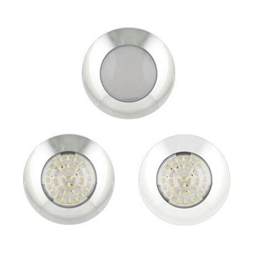 LED Autolamps  LED interieurverlichting chroom/melkglas | 12v | koud wit licht