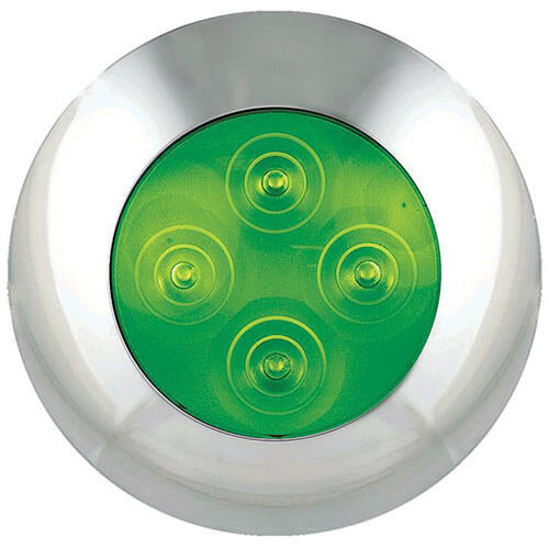 LED Autolamps  LED interior green, chrome edge 12v