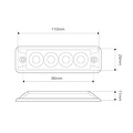 ElectraQuip  Ultra platte Slimline LED Flitser 4 LED's Wit | 10-30v |