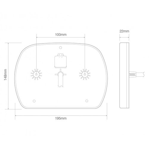 LED Autolamps  Linker LED slimline achterlicht  | 12-24v | 180cm. kabel | 6 PIN connector