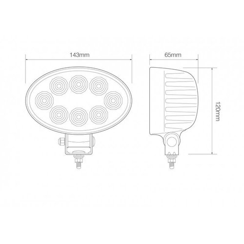 LED Autolamps  LA LED Work light | 24 watt | 2000 lumens | 12-24v | Flood Beam