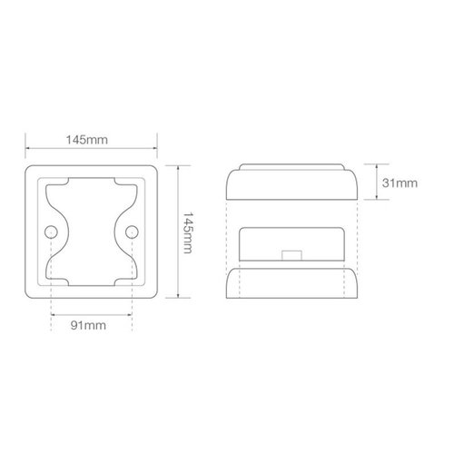 LED Autolamps  LED mistlicht met zwarte rand   | 12-24v | 40cm. kabel