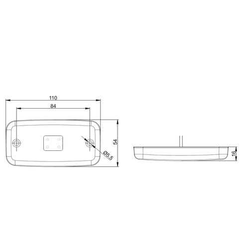 Fristom LED markeringslicht rood  | 12-24v | 50cm. kabel