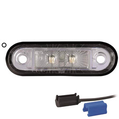 LED markeringslicht wit  | 12-24v |  0,75mm² connector