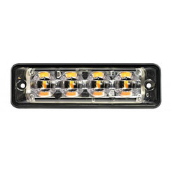 R65 Ultra platte Slimline LED Flitser 4 LED's Amber | 10-30v |