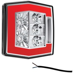 Compact LED rear light with license plate light | 12-36V | 100cm. cable