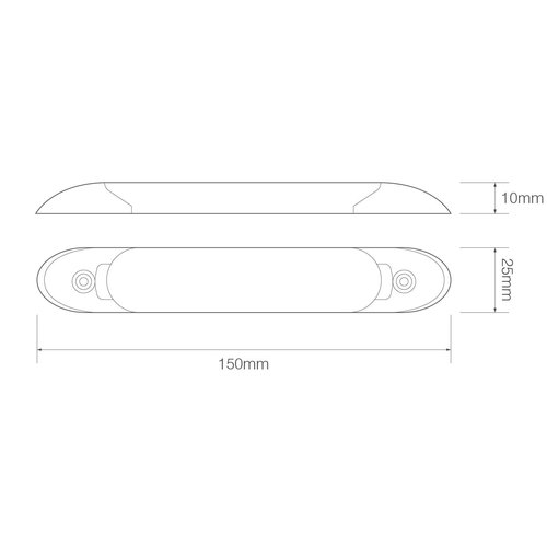 LED Autolamps  LED interieurverlichting | excl. schakelaar | 15cm. | wit | 24v. | koud wit
