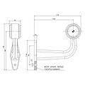 Fristom Rechts | LED breedtelamp  | haakse steel | 12-36v | 0,75mm² connector