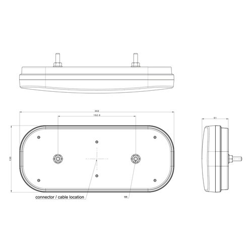 TRALERT® LED Achterlicht (R) met driehoek reflector | 12-24v |