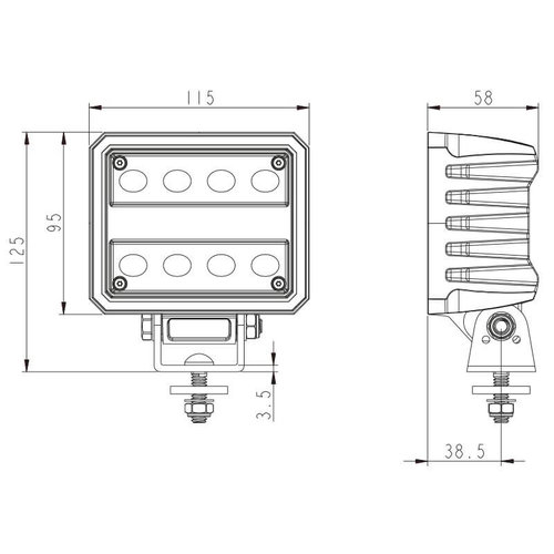 TRALERT® LED Werklamp | 4100 lumen | 40 watt | IP69K | ingebouwde Deutsch-connector