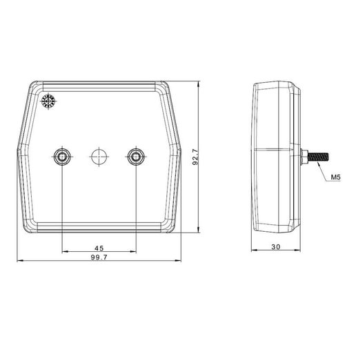 Fristom LED Compact achterlicht  12v 100cm. kabel incl. kentekenverlichting