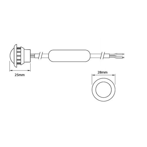 LED Autolamps  LED markeringslicht wit  | 12-24v | 20cm. kabel