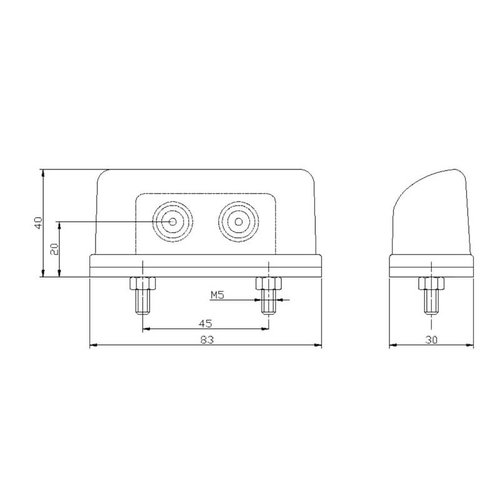 Fristom LED kentekenverlichting  | 12-36v | incl. connector 0,75mm2