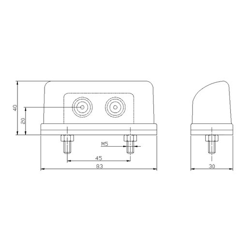 Fristom LED kentekenverlichting  | 12-36v | incl. connector 1,5mm2