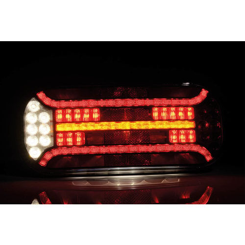 TRALERT® Rechts | LED achterlicht met rechthoek reflector & kentekenverlichting | 12-24v