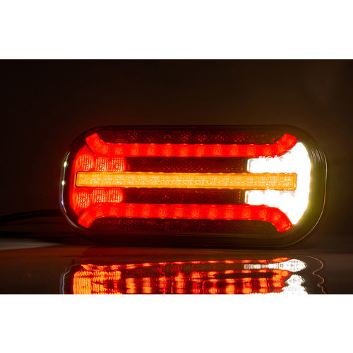 Fristom LED achterlicht met dynamisch knipperlicht & kentekenverlichting  | 12-24v |