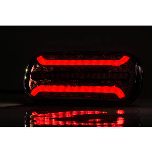 Fristom LED achterlicht met dynamisch knipperlicht & kentekenverlichting  | 12-24v |