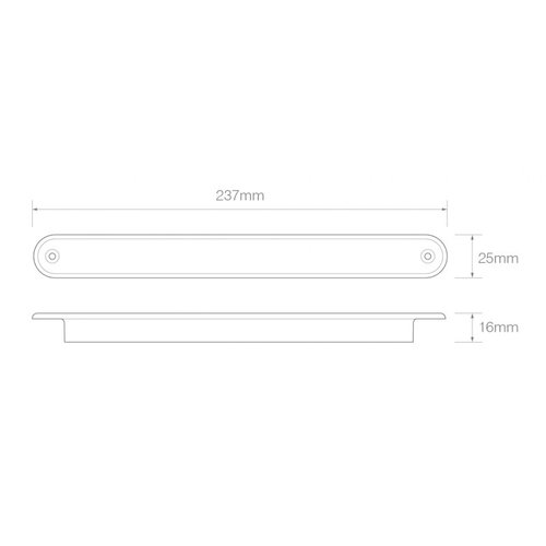 LED Autolamps  LED knipperlicht slimline  12v 40cm. kabel (Amber lens)