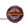 LED rear light, round with dyn. flashing | 12-24v | 100cm. cable