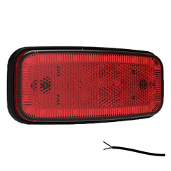 LED markeerlicht rood  | 12-24v |  50cm. kabel