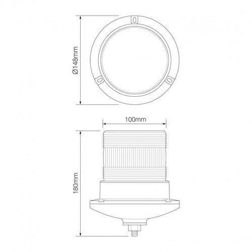 ElectraQuip  R10 LED Flits/zwaailamp | 10-30v | met PC enkel-bouts montagev