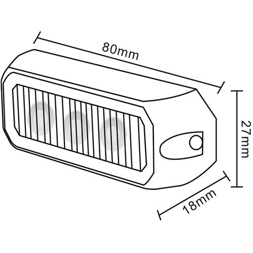 TRALERT® LED Flitser 3 LED uitvoering Amber  | 12-24v |