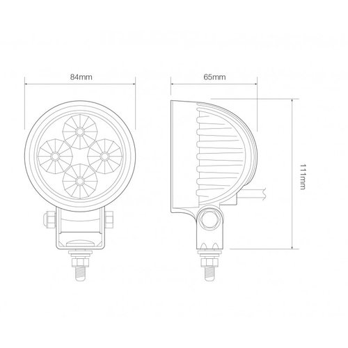 LED Autolamps  LED LA Werklamp | 12 watt | 800 lumen | 12-24v | Floodbeam Zwart