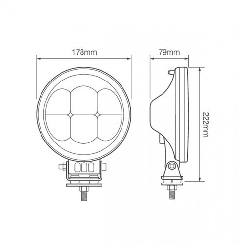 LED Autolamps  LED verstraler 5400 Lumen met dagrijverlichting 7inch  12 - 24v ECE-R112 ECE-R7