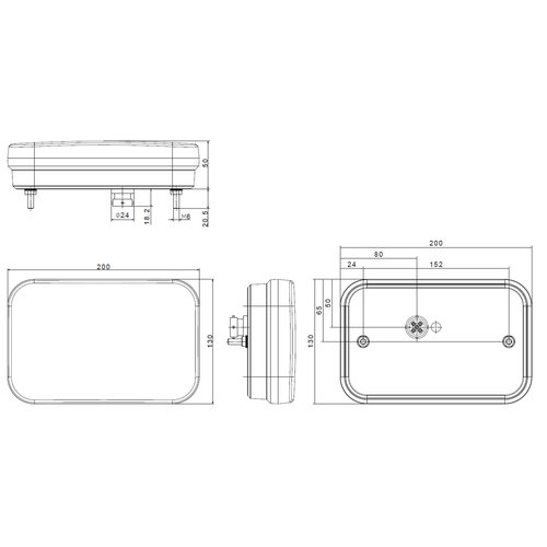 Fristom LED achterlicht links met geïntegreerde canbus-oplossing & mist- & kentekenverlichting 12v 5PIN