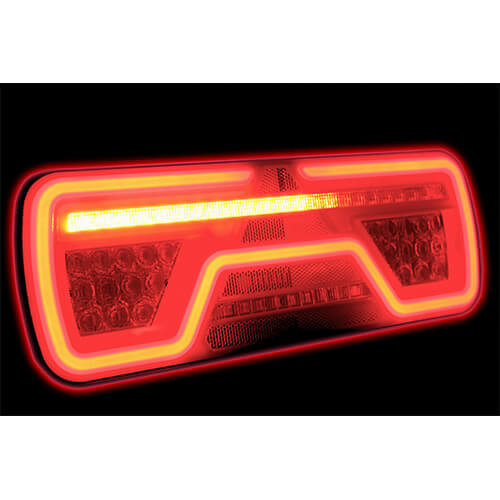 TRALERT® Links | LED Neon achterlicht | dynamisch knipperlicht | 12-24v | 5-PIN's Bajonet