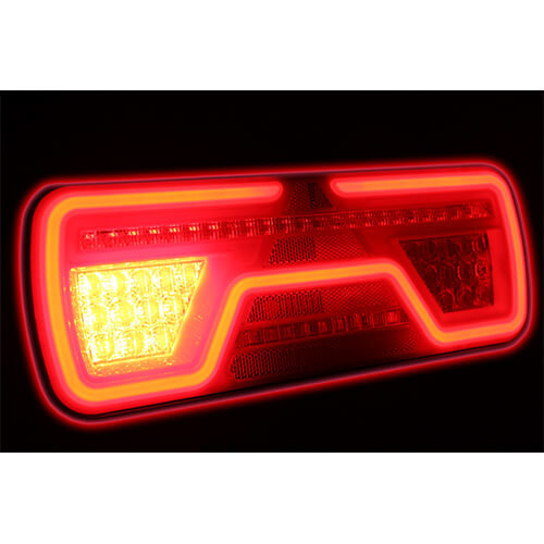 TRALERT® Links | LED Neon achterlicht | dynamisch knipperlicht | 12-24v | 5-PIN's Bajonet