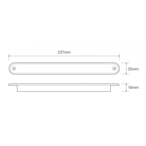 LED Autolamps  LED knipperlicht slimline 24v 40cm. kabel (Amber lens)