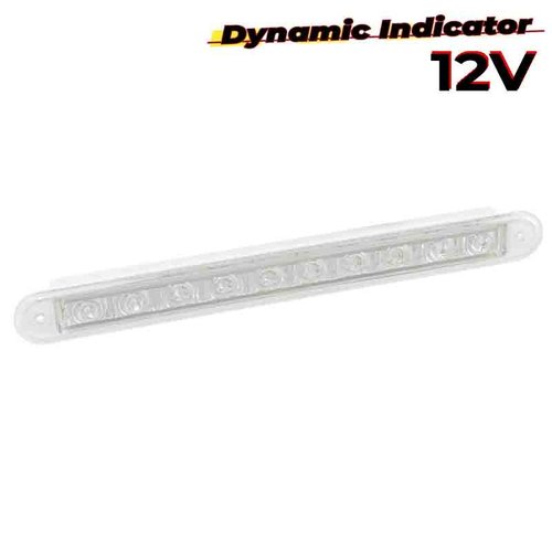 LED Autolamps  LED dynamisch knipperlicht slimline 12v 40cm. kabel (Transparante lens)