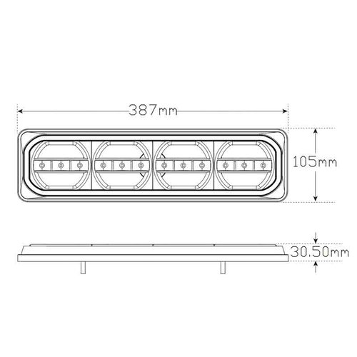 LED Neon achterlicht met dynamisch knipperlicht 12/24v