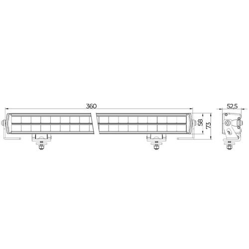 TRALERT® LED Lightbar The Geminus 1 10.800lm / 36cm / 9-36v / IP69K