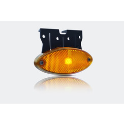 LED markeerlicht ovaal amber incl. steun 12/24v 50cm kabel