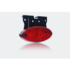 LED markeerlicht ovaal rood incl. steun 12/24v 0,75mm2 connector