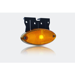 LED markeerlicht ovaal amber incl. steun 12/24v 1.5mm2 connector