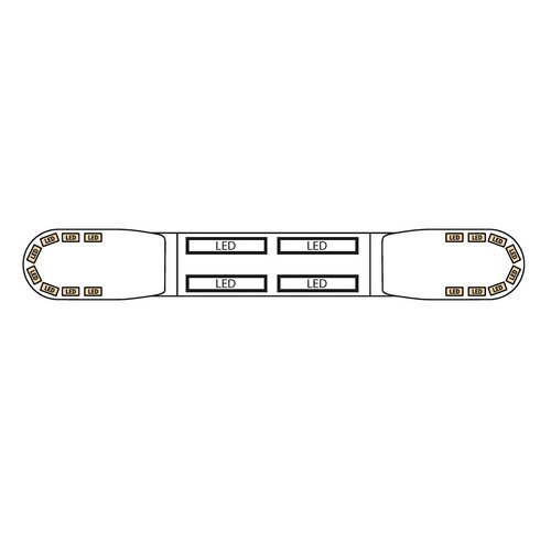 ECCO 13 serie | LED R65 flitsbalk amber | wit midden 1250mm 16 LE